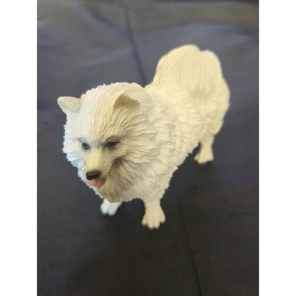 1991 The Canine Collection SAMOYED Resin Dog Figurine White w/Long Hair - Picture 2 of 10